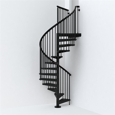 Escalera espiral de madera del paso del LED con la barandilla de acero inoxidable