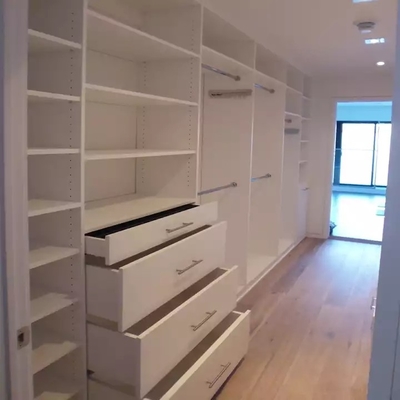 El blanco aceptó el nuevo paseo modificado para requisitos particulares del diseño en armario con el tablero enojado de 18m m