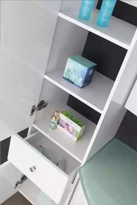 Vanidad moderna flotante del cuarto de baño del gabinete en brillante blanco superior del vidrio verde
