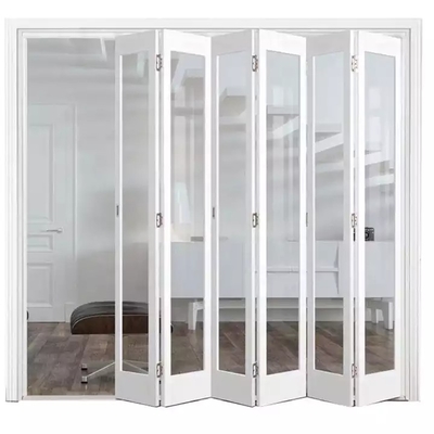 La puerta plegable plástica modificada para requisitos particulares exterior UPVC enmarca el diseño de cristal del acordeón plegable