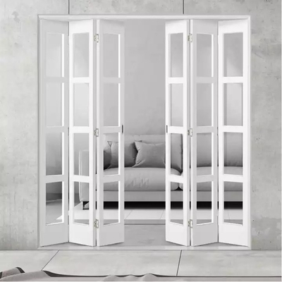 La puerta plegable plástica modificada para requisitos particulares exterior UPVC enmarca el diseño de cristal del acordeón plegable