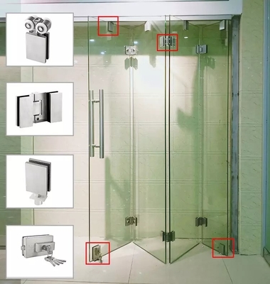 Puerta de cristal plegable Frameless interior, solario del balcón que resbala la puerta plegable