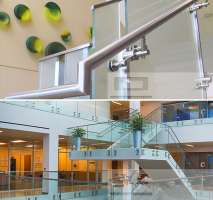 Verjas de cristal Frameless de acero inoxidables modernas de la barandilla para interior y al aire libre