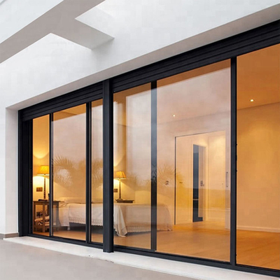 Puerta deslizante de cristal modificada para requisitos particulares del doble de aluminio del diseño del color Frameless