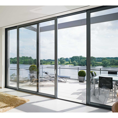 Puerta deslizante de cristal modificada para requisitos particulares del doble de aluminio del diseño del color Frameless