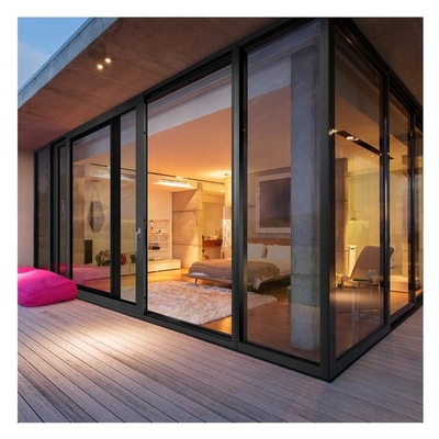 Puerta deslizante de cristal modificada para requisitos particulares del doble de aluminio del diseño del color Frameless