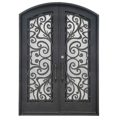 Puerta principal de lujo de la seguridad del hierro labrado, puerta de entrada exterior del metal