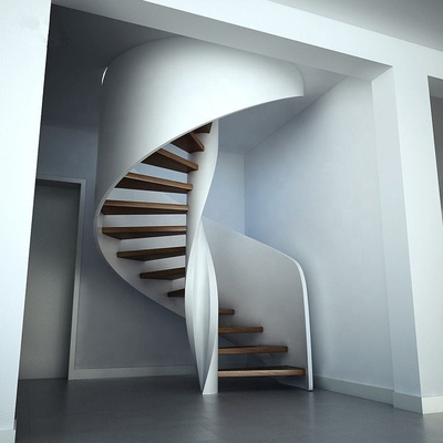 Escaleras de cristal de lujo espirales, escaleras de madera espirales del ahorro de espacio