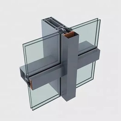 Exterior de aluminio expuesto de la pared de cortina de cristal del marco del revestimiento modificado para requisitos particulares