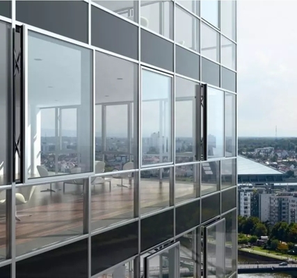 Revestimiento de aluminio Muro cortina de vidrio con doble acristalamiento Impermeable moderno
