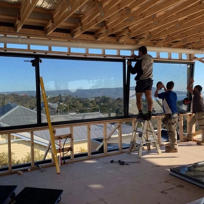 Ventana de aluminio impermeable Unidad exterior Muro cortina de vidrio 12A 5 mm