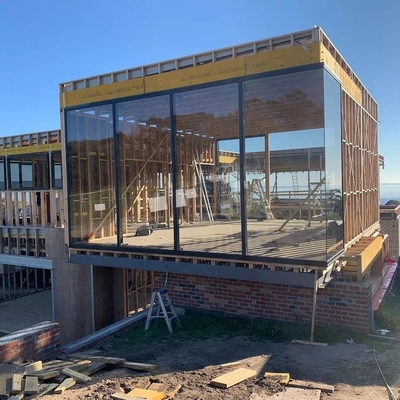 Ventana de aluminio impermeable Unidad exterior Muro cortina de vidrio 12A 5 mm