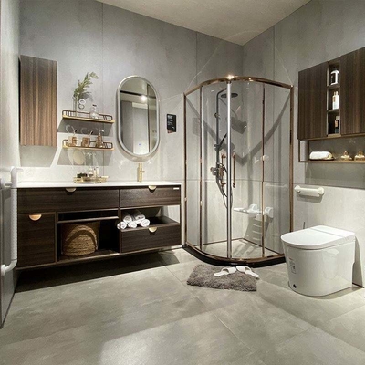 Muebles europeos modernos del gabinete de la vanidad del cuarto de baño de la madera maciza del fregadero doble