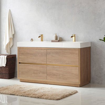 Vanidad doble libre del fregadero, unidades de la vanidad del cuarto de baño de madera sólida del diseño