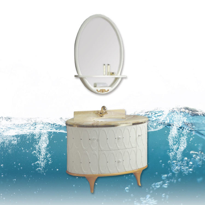 Gabinetes de baño redondos de tocador de hotel con accesorios de espejo