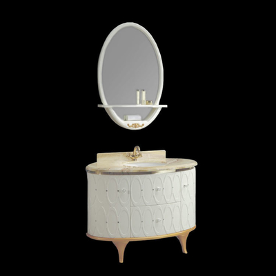 Gabinetes de baño redondos de tocador de hotel con accesorios de espejo