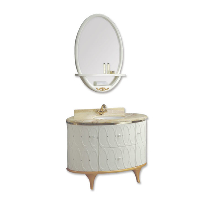 Gabinetes de baño redondos de tocador de hotel con accesorios de espejo