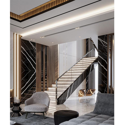 Escalera interior moderna estándar australiana con mármol LED
