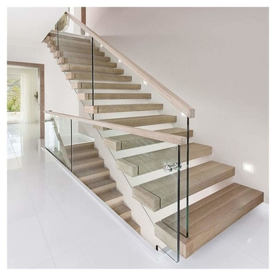 Escalera flotante de madera sólida, escaleras de madera interiores de los pasos de la madera