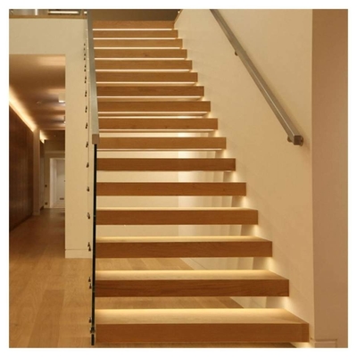 Escalera flotante de madera sólida, escaleras de madera interiores de los pasos de la madera
