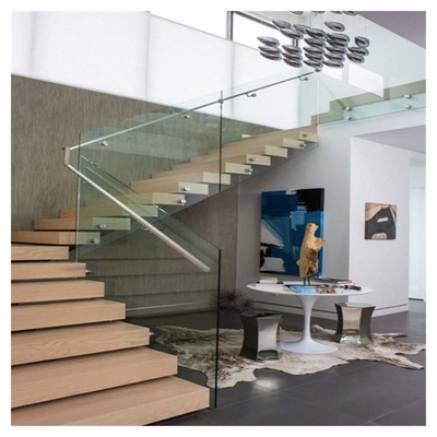 Escalera flotante de madera sólida, escaleras de madera interiores de los pasos de la madera