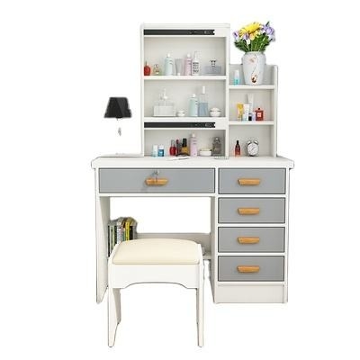 Simple maquillaje dormitorio LED espejo blanco tocador práctico multifunción