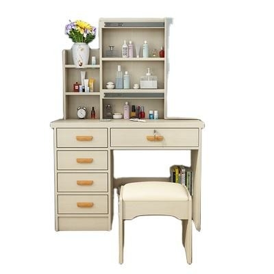 Simple maquillaje dormitorio LED espejo blanco tocador práctico multifunción