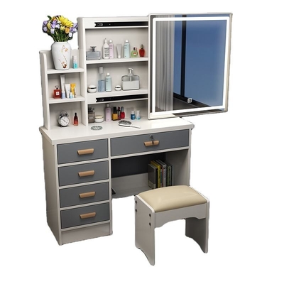 Simple maquillaje dormitorio LED espejo blanco tocador práctico multifunción