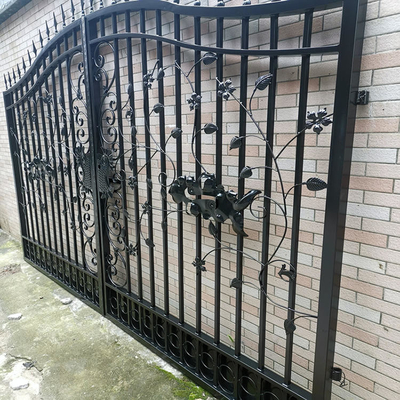 Diseño moderno Front Door, tubo principal galvanizado de la parrilla de la casa del hierro labrado