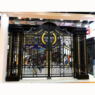 Puerta y cercado de la seguridad del diseño del tubo principal del hierro labrado del ODM del OEM nueva