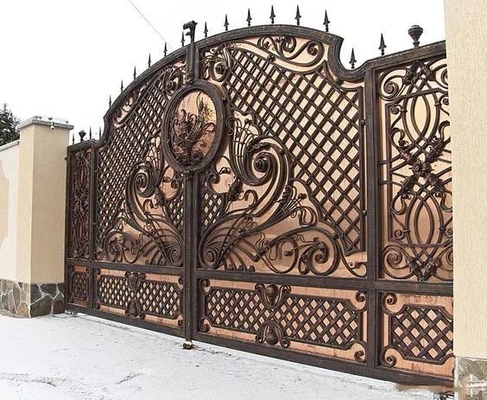Puerta principal de la casa exterior, diseño galvanizado de la puerta del hierro labrado nuevo