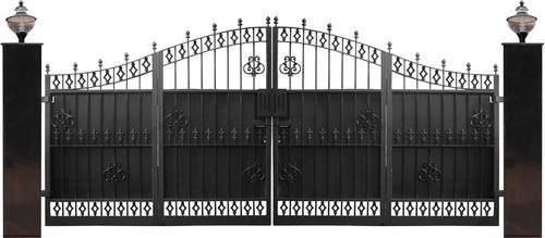 Nueva puerta galvanizada del hierro del diseño, diseño moderno de la puerta del tubo del hierro