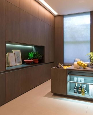 Muebles simples de lujo de la casa, armario de cocina impermeable de la chapa negra