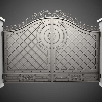 Tubo principal de Front Yard Modern Wrought Iron, nueva puerta del hierro labrado del diseño