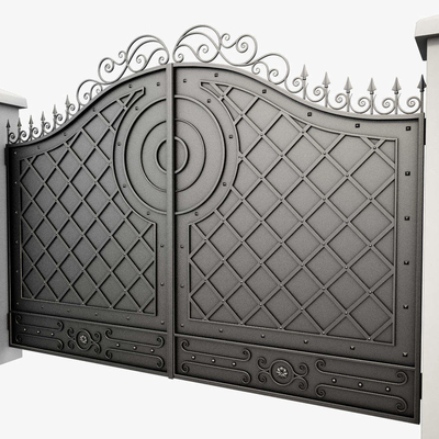 Tubo principal de Front Yard Modern Wrought Iron, nueva puerta del hierro labrado del diseño