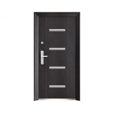 Puertas de entrada de acero de la seguridad, puerta de entrada exterior con la tira de aluminio