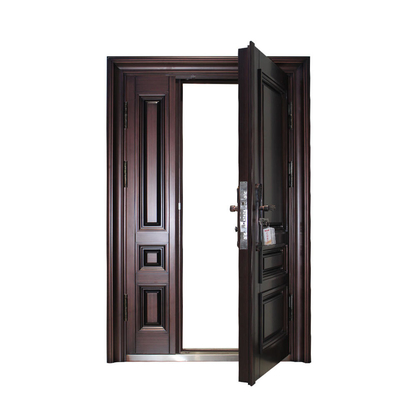 Puertas de acero de la seguridad de la entrada, puerta de entrada exterior doble del diseño moderno