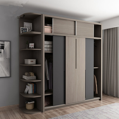 Muebles de madera de encargo del tablero de la melamina, guardarropa de la puerta deslizante de la combinación