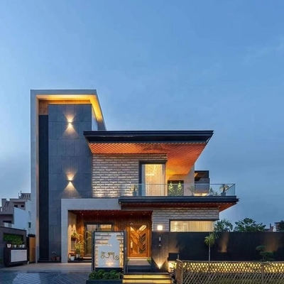 El marco de acero de la luz del diseño moderno prefabricó el chalet prefabricado de lujo de dos pisos de la casa