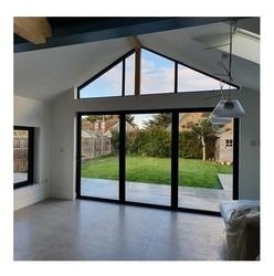 El estilo americano Windows panorámico y las puertas moderaron la ventana de imagen fija de aluminio de cristal