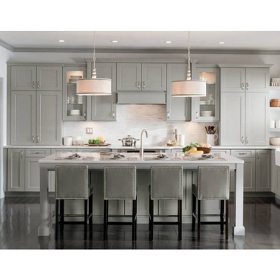 Aliste para montar los gabinetes blancos de madera sólidos de Shaker Style Modular Wood Kitchen