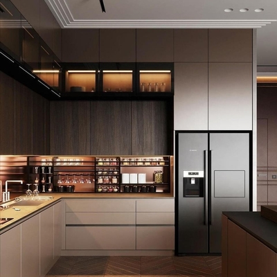 El armario europeo moderno de fabricación del estilo laquea a los armarios de cocina modulares