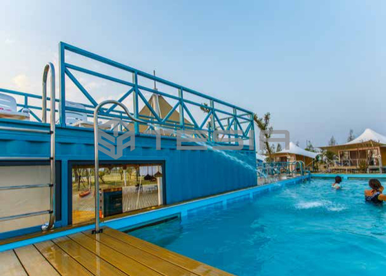 Piscina luminosa los 20FT los 40FT de la industria de Tesia de la casa modular prefabricada del envase de la aduana