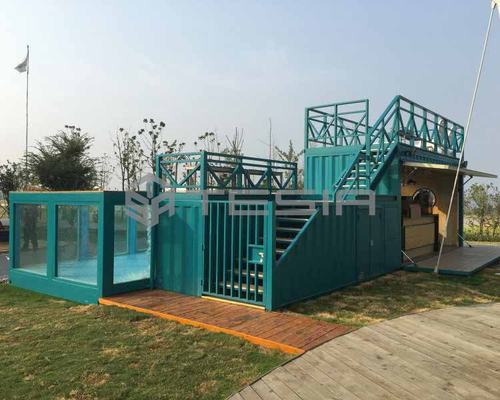 Piscina luminosa los 20FT los 40FT de la industria de Tesia de la casa modular prefabricada del envase de la aduana