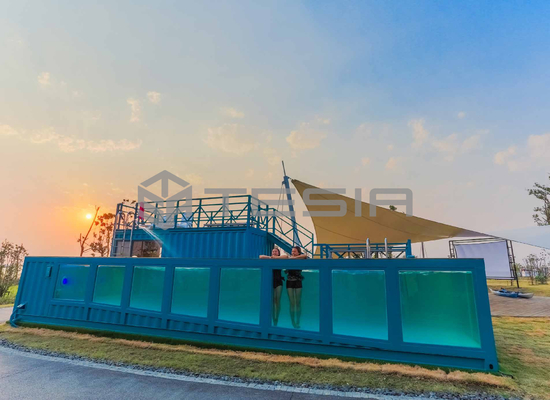 Piscina luminosa los 20FT los 40FT de la industria de Tesia de la casa modular prefabricada del envase de la aduana