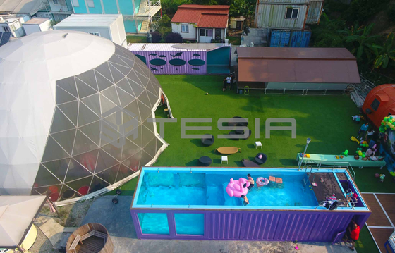 Piscina luminosa los 20FT los 40FT de la industria de Tesia de la casa modular prefabricada del envase de la aduana