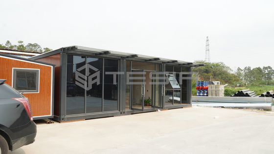 Casa prefabricada extensible del envase de la estructura de acero ligera preparada de lujo los 20FT