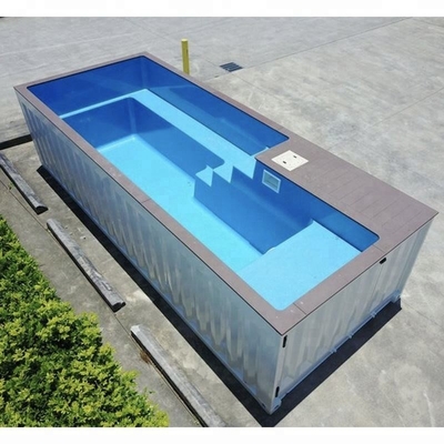 Al aire libre modificada para requisitos particulares colorean 20' 40' piscina del contenedor con 2&quot; ventana gruesa y la escalera de acero