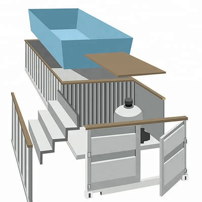 Al aire libre modificada para requisitos particulares colorean 20' 40' piscina del contenedor con 2&quot; ventana gruesa y la escalera de acero