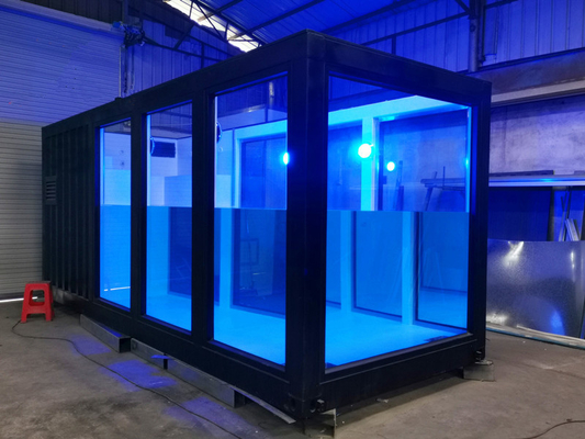 El estándar de los E.E.U.U. América modificó el color y la piscina para requisitos particulares material del envase los 20ft los 40ft con agua Jet Led Light de la onda